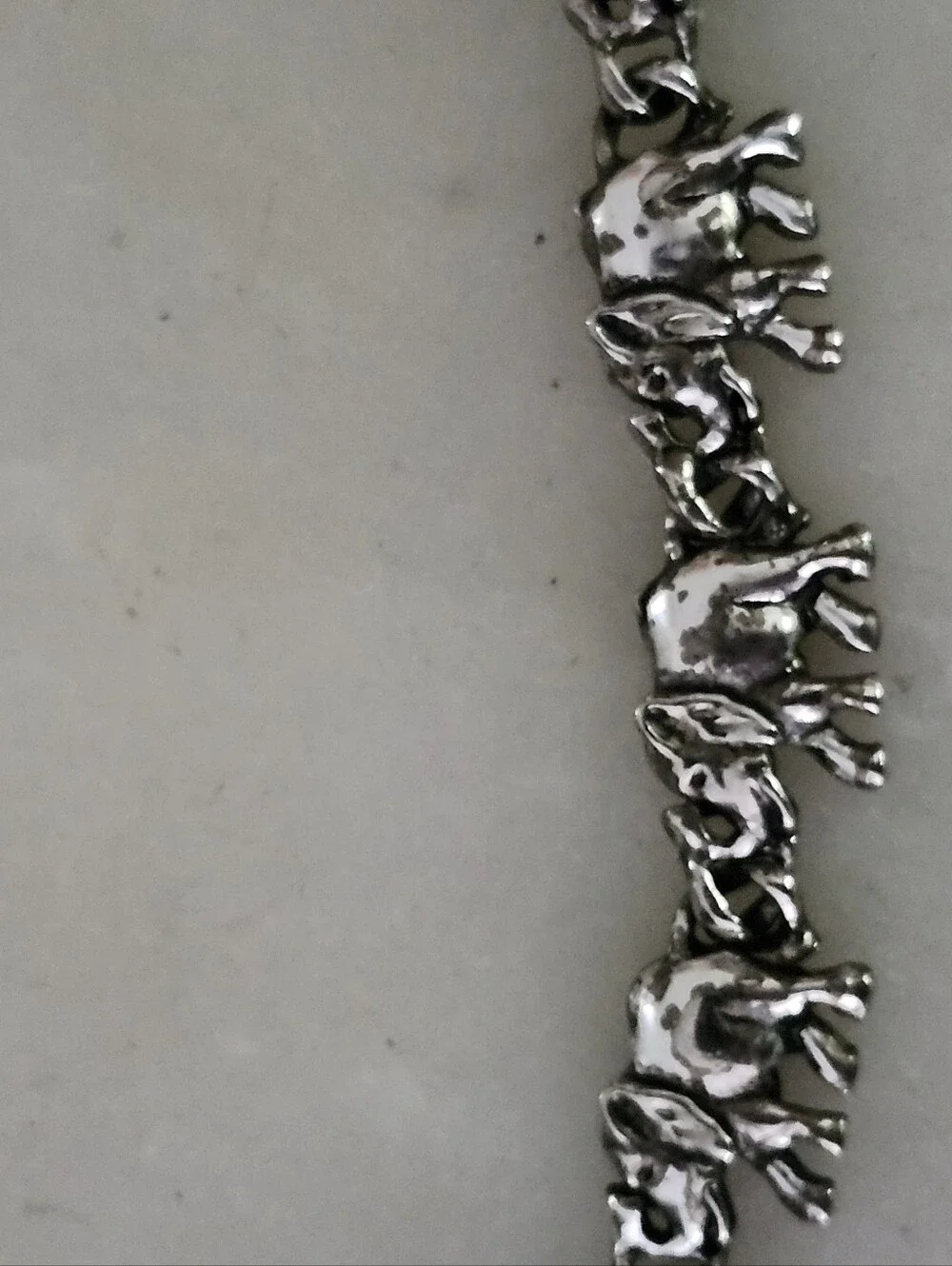 Silver Tone Elephant Link Bracelet
